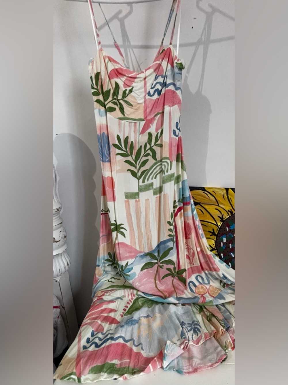 Tropical Watercolor Maxi Dress